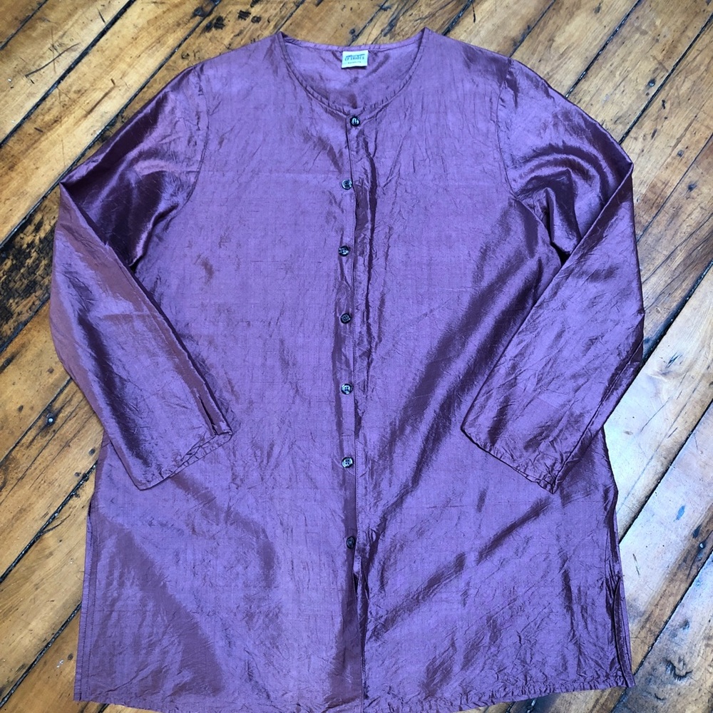 CP Shades Sausalito 100% silk lilac blouse